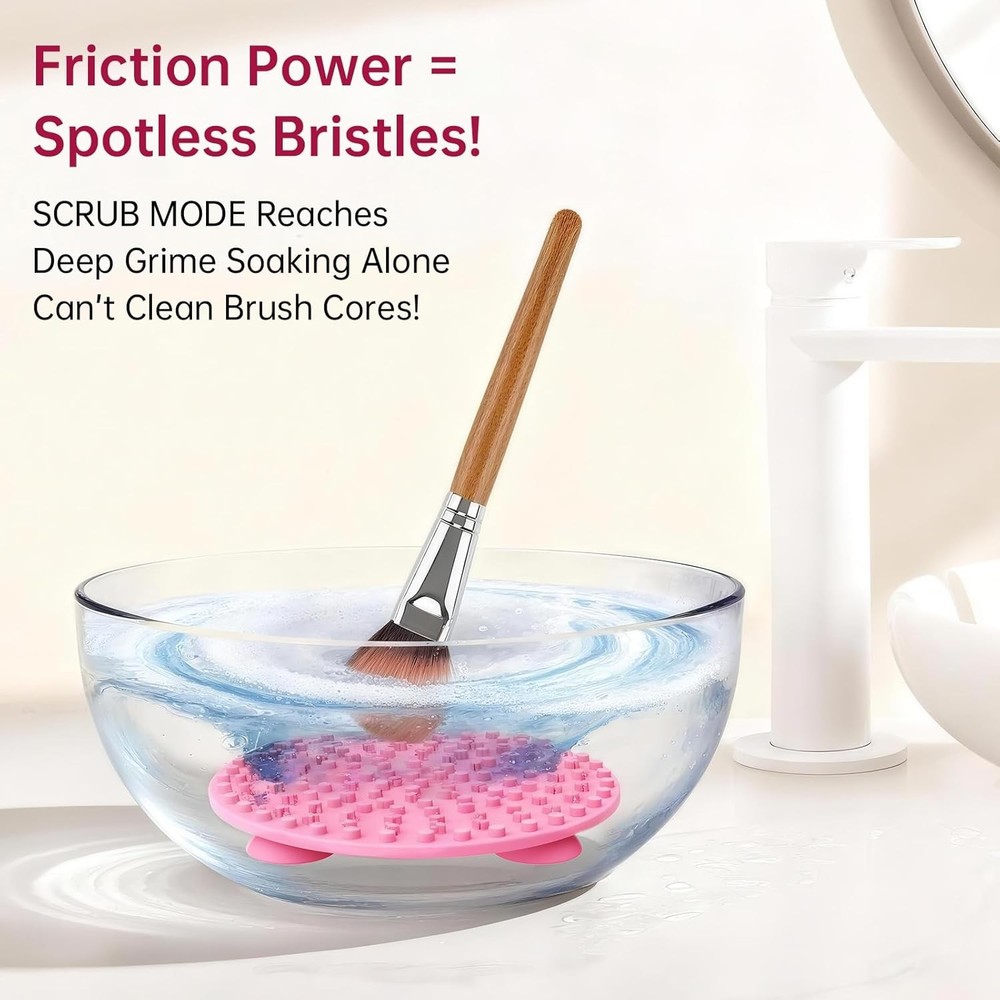 Makeup Brush Cleaner, Make Up Brush Cleaner Solution + Makeup Brush Cleaner Mat