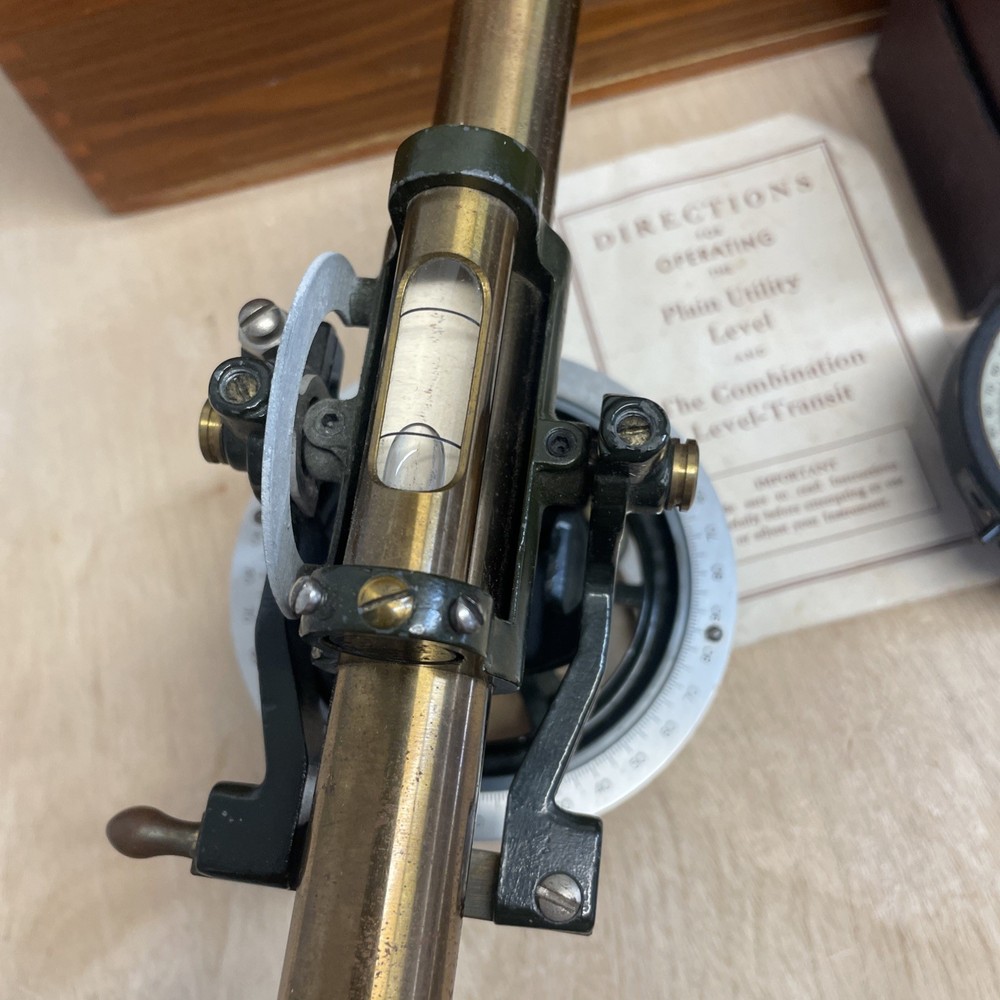 Vintage Brass Plain Utility & Combination Level - Transit w/Compass & Plumb Bob