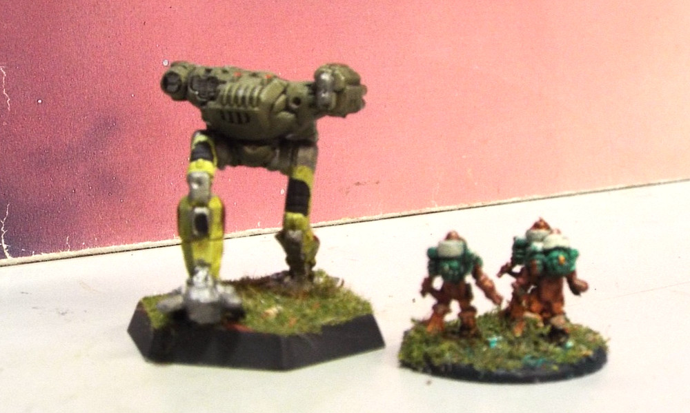 BATTLETECH FIRE FALCON MECH w/ ELEMENTALS [CAPELLAN DEATH COMMANDOS] (CATALYST)