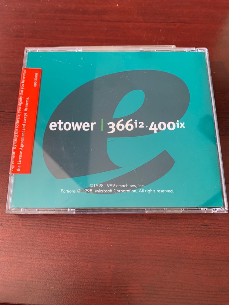 Emachine Sealed Etower Restore CD Etower 366i2 400ix Bootable CD ROM