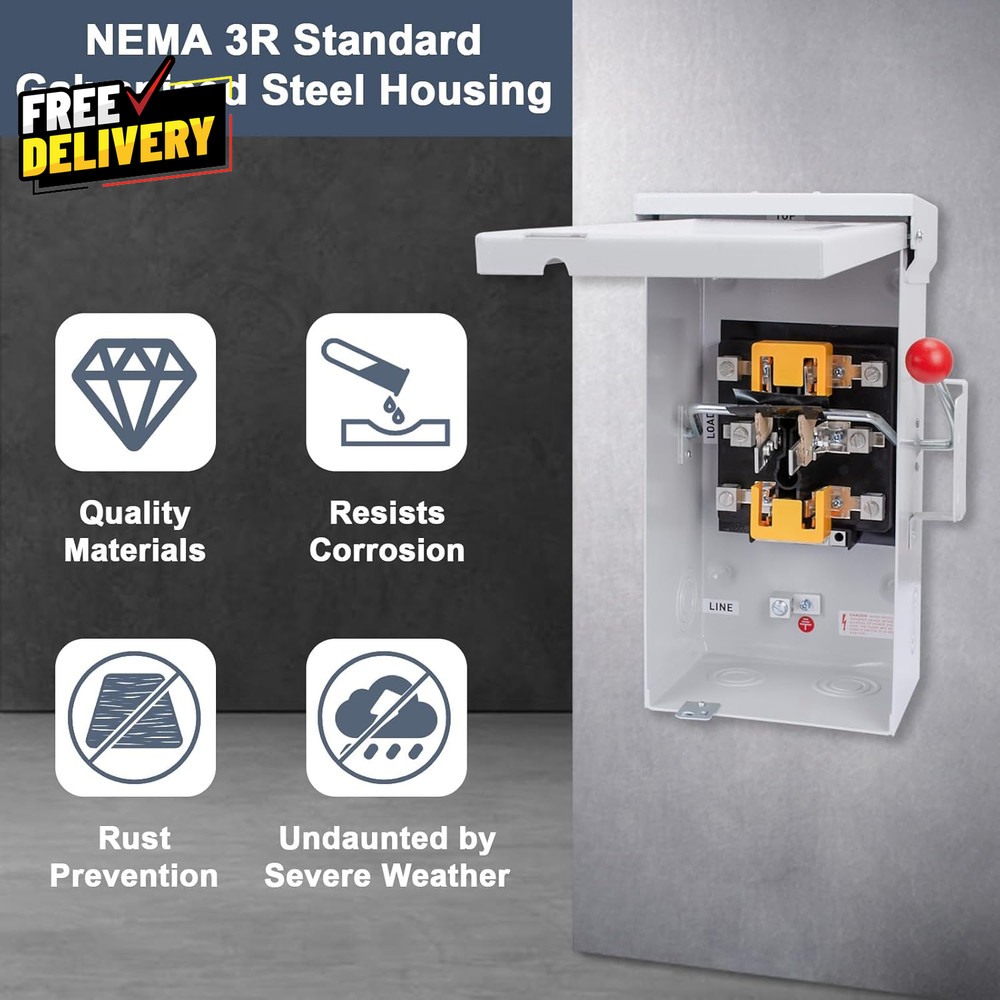 100A Generator Transfer Switch 24000W Universal Double Throw Safety Switch....