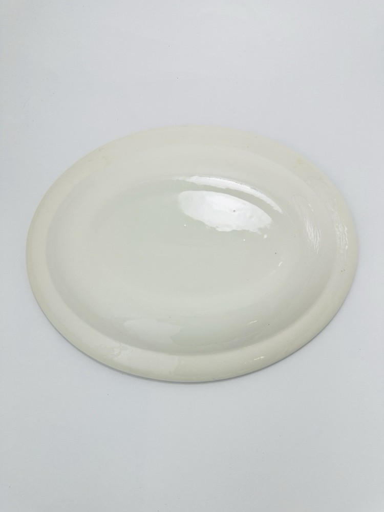 Blue White Willow Pattern Oval Ceramic Platter Asian Theme Serving Dish