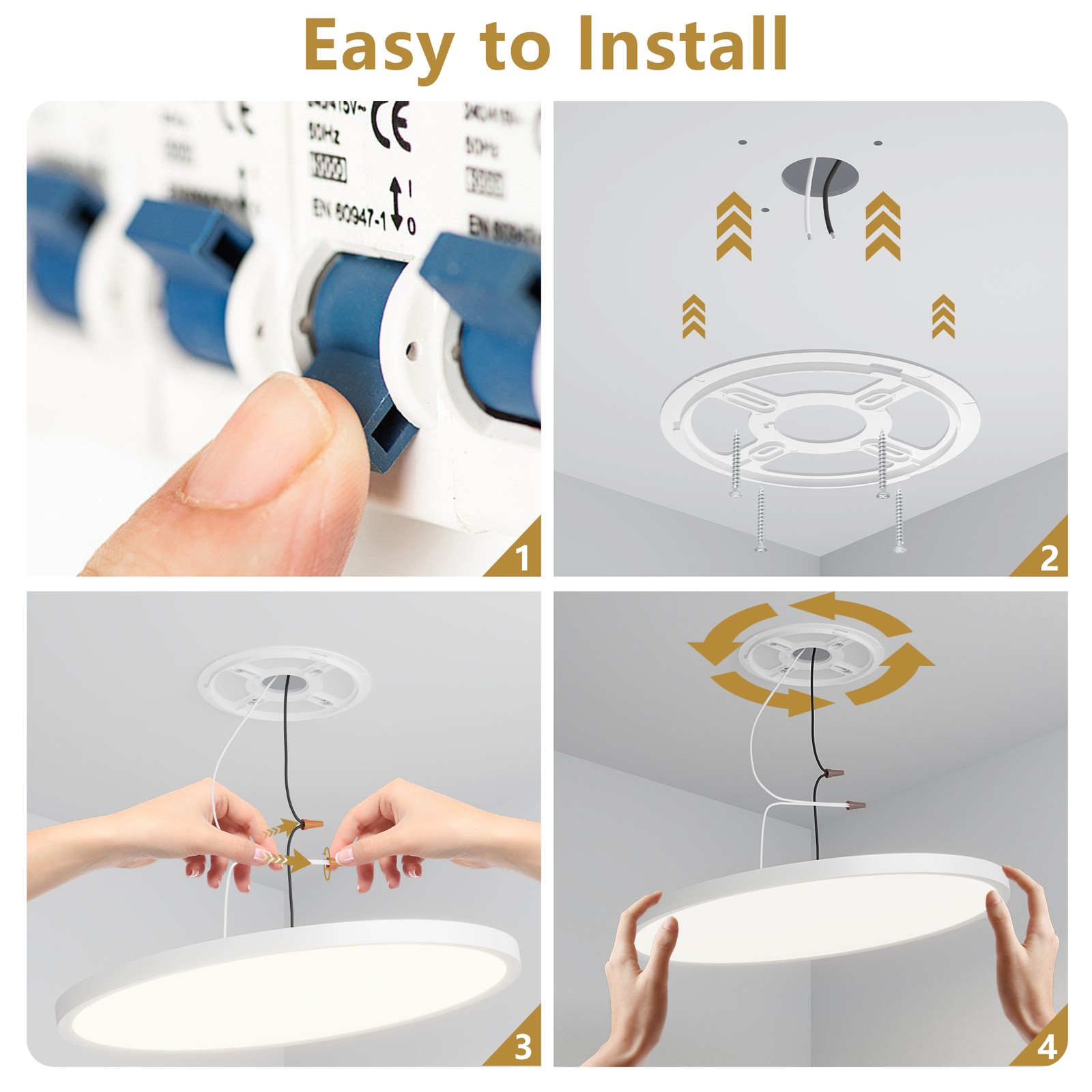 6 Pack 12 Inch 5CCT LED Ceiling Light Flush Mount Dimmable Fixture White 2880LM