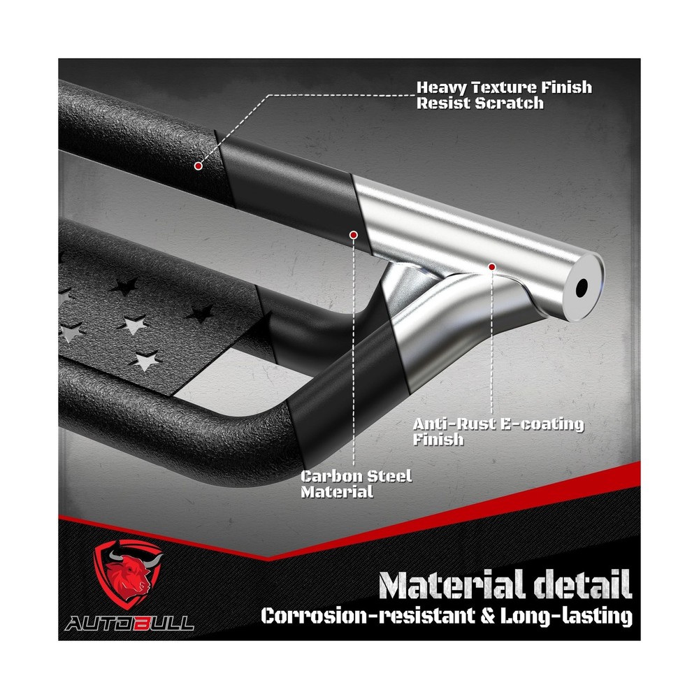 Crew Cab Running Boards Side Steps Compatible with 2019-2025 Chevy Silverado ...