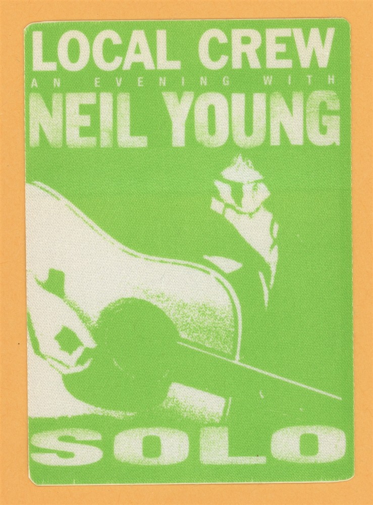 Neil Young 1999 Solo Concert Tour Backstage Pass