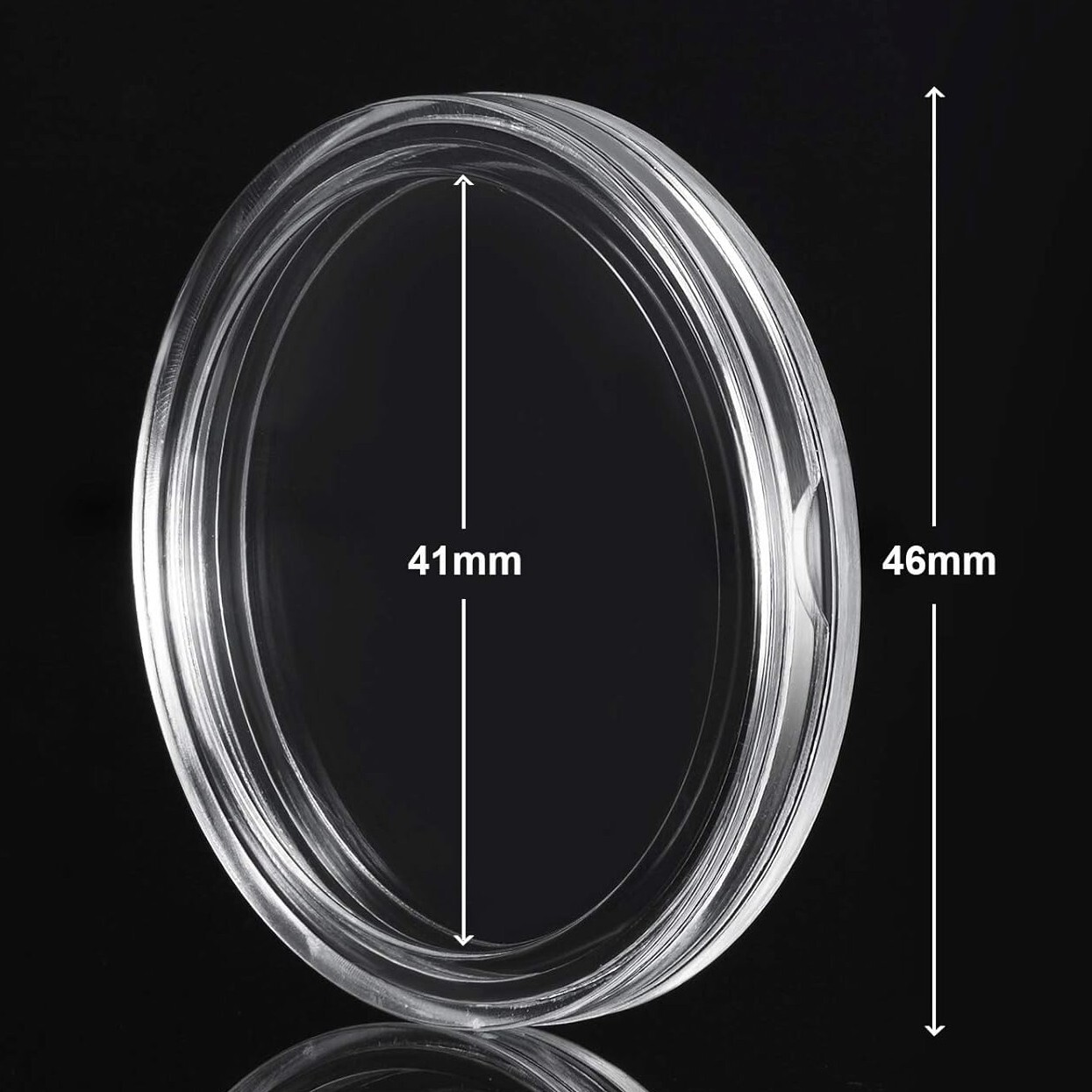 10 Pack 1.6 Inch 41mm Coin Capsule Holders w/Tube For US 1 Oz Silver Eagle