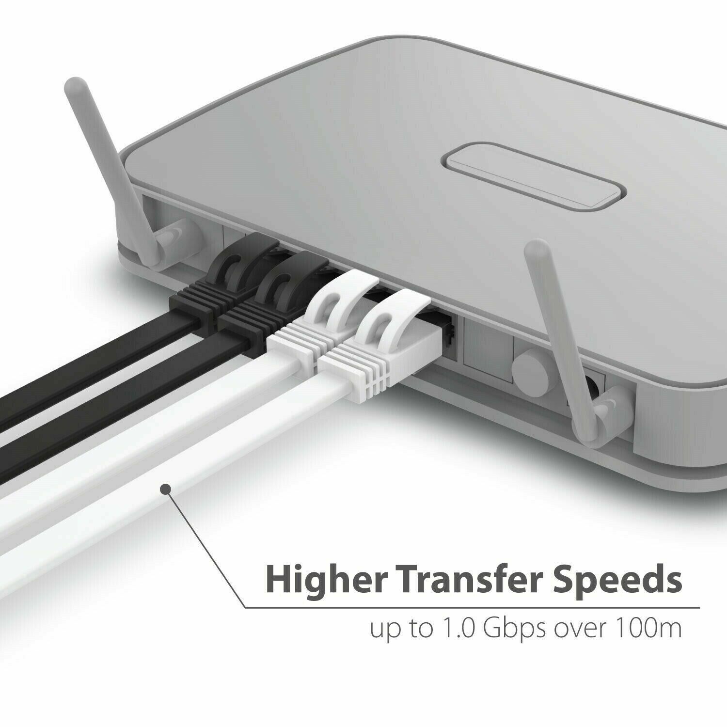 RJ45 CAT7 6FT 10FT 30FT 50FT 100FT 200FT Ethernet Network Cable Cord Flat LOT US