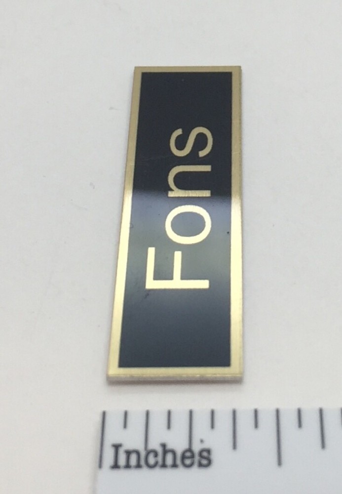 Fons Turntable Logo Badge Metal Custom Made