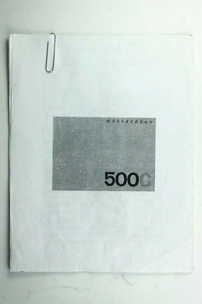 189361 Hasselblad 500C User Instruction Manual PHOTOCOPY