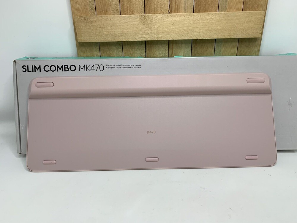 Logitech MK470 Slim Wireless Keyboard/Mouse Combo, Modern Compact Layout, Rose