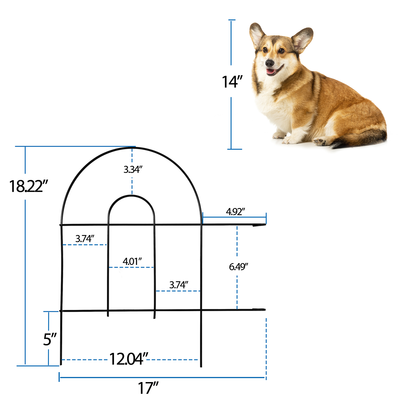 50' X 18" Garden Border Fence 35 PCS Folding Fence Pannel Animal Barrier Metal