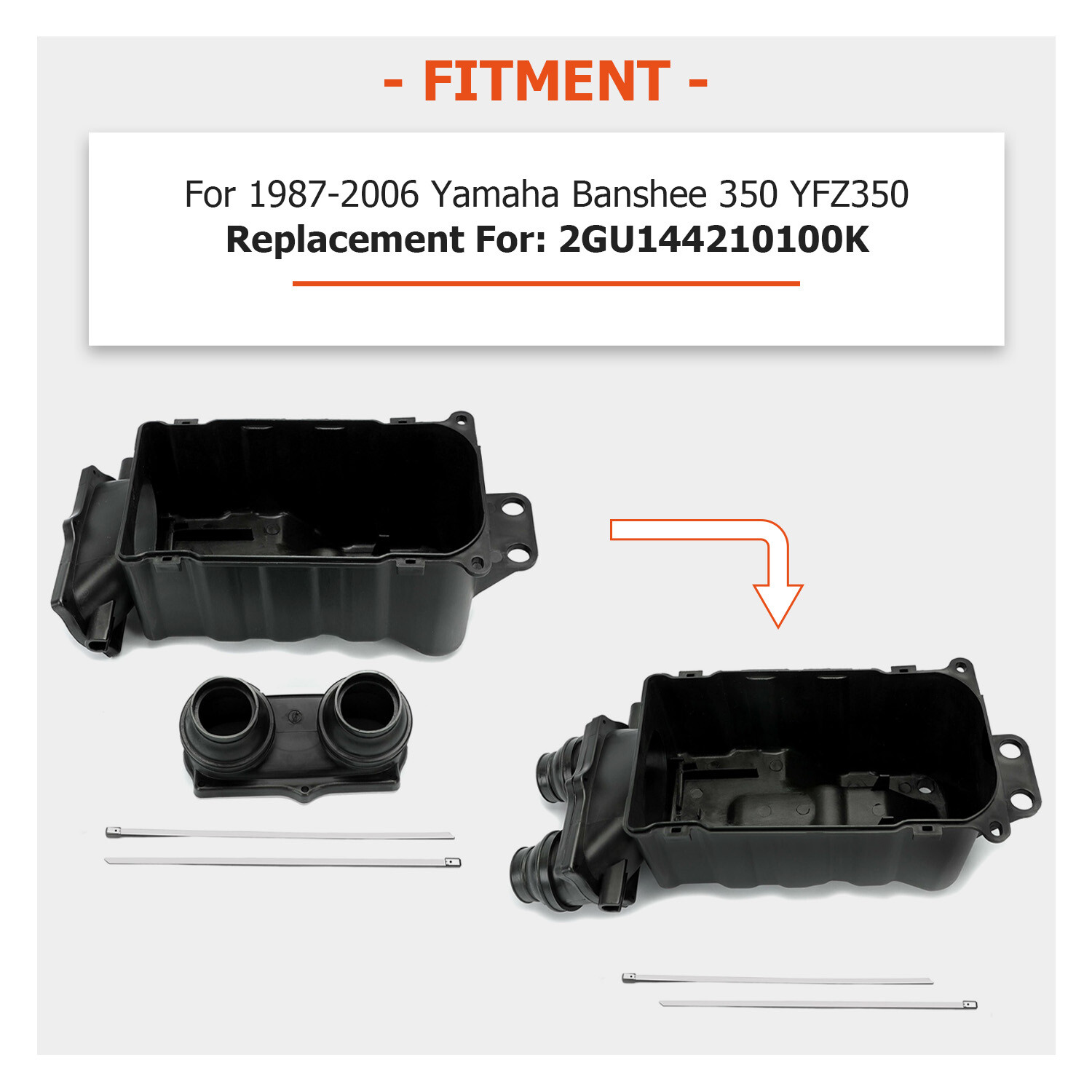 Airbox Air Box + Boots For Any Year 1987-2006 Yamaha Banshee 350 YFZ 350 YFZ350