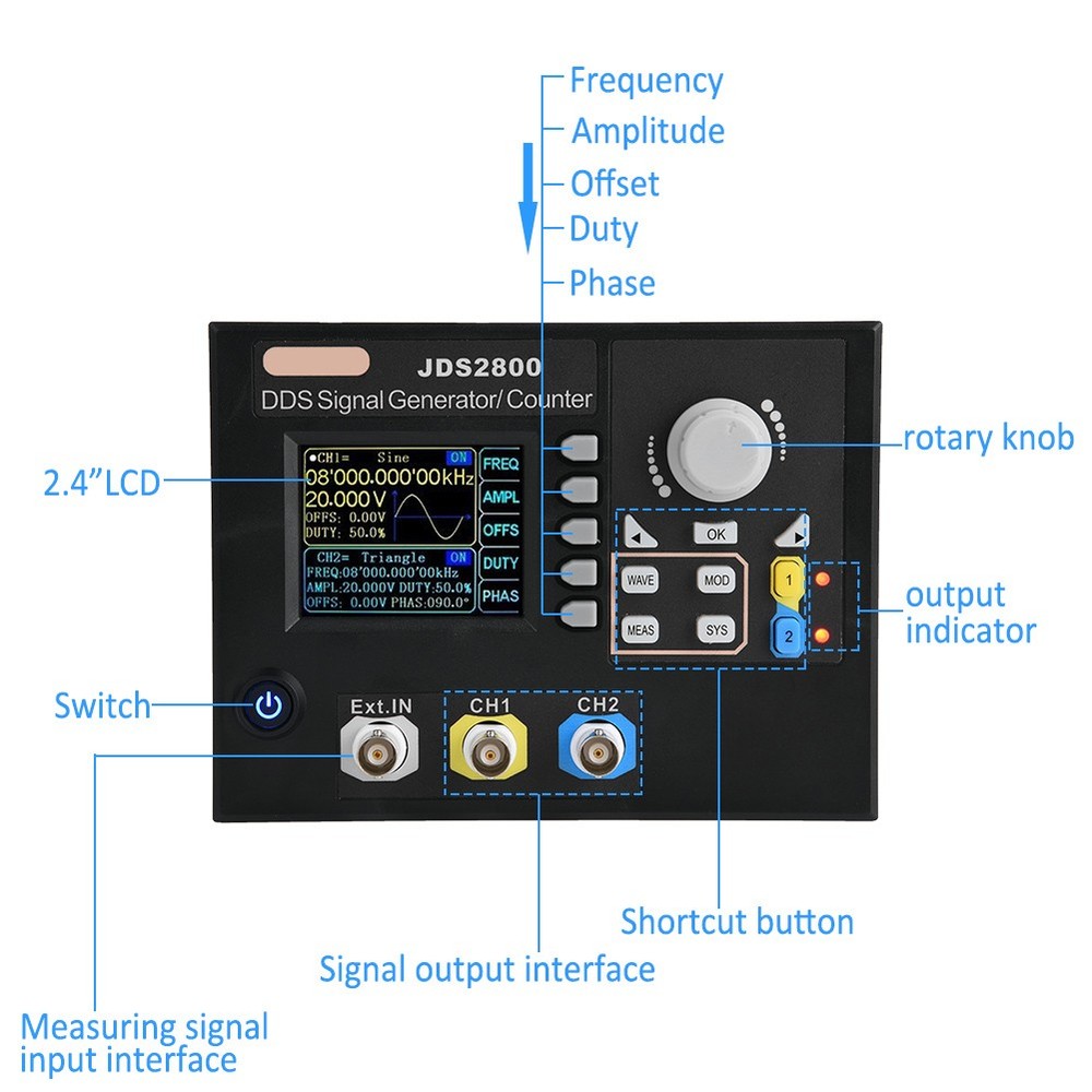 JDS2800 DDS Function Arbitrary Waveform Signal Generator Software(60MHz HZHZ