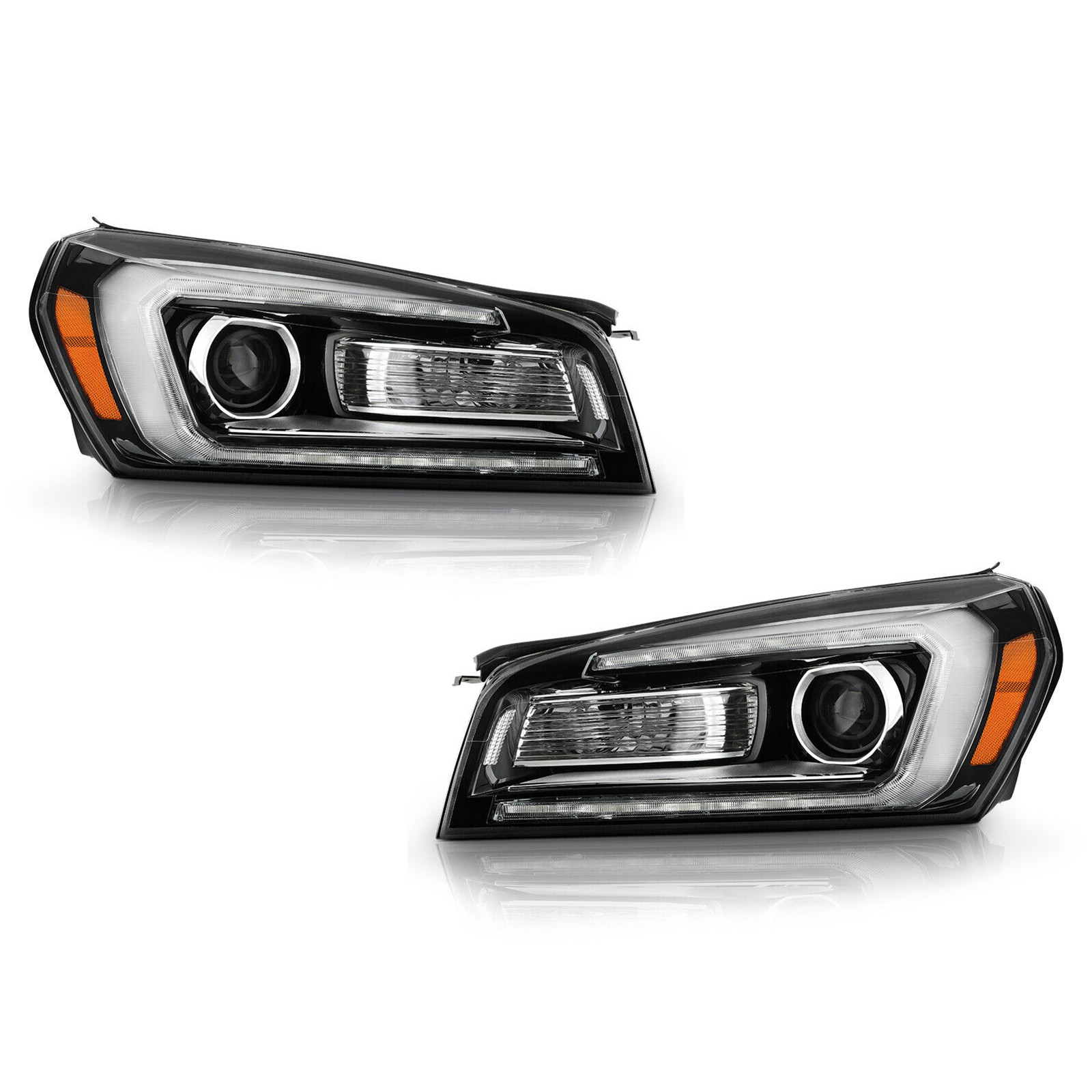 For 2013-2016 GMC Acadia Halogen Headlight w/ LED DRL Projector Left+Right Pair