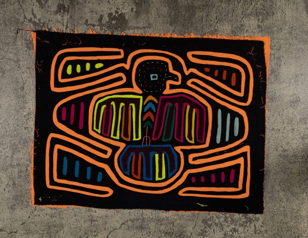 Classic Orange And Black Thunderbird Design Mola