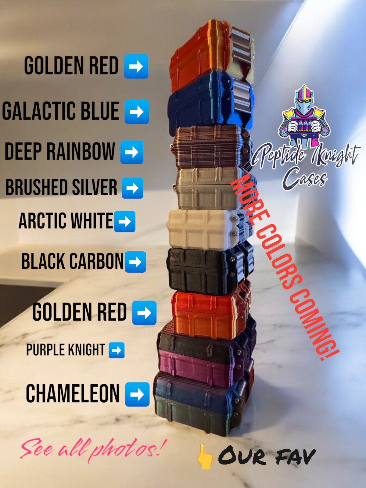 Peptide Vial Storage Container Carrying Case Organizer