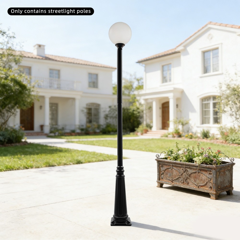 3.8 Meters Outdoor Split-type Light Post With Sturdy Ground Cage For Sidewalks