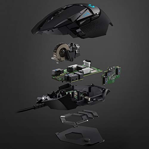 Logitech G502 Hero Wired Gaming Mouse - 25K Sensor, 25,600 DPI, Black