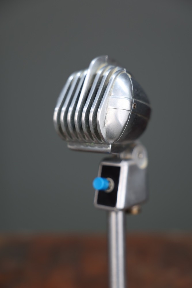 Vintage Turner Microphone 33D Dynamic w/ Stand Art Deco