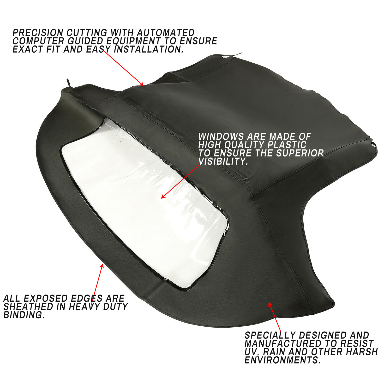 Convertible Soft Top Replacement w/ Plastic Window For 1996-2002 BMW Z3 E36