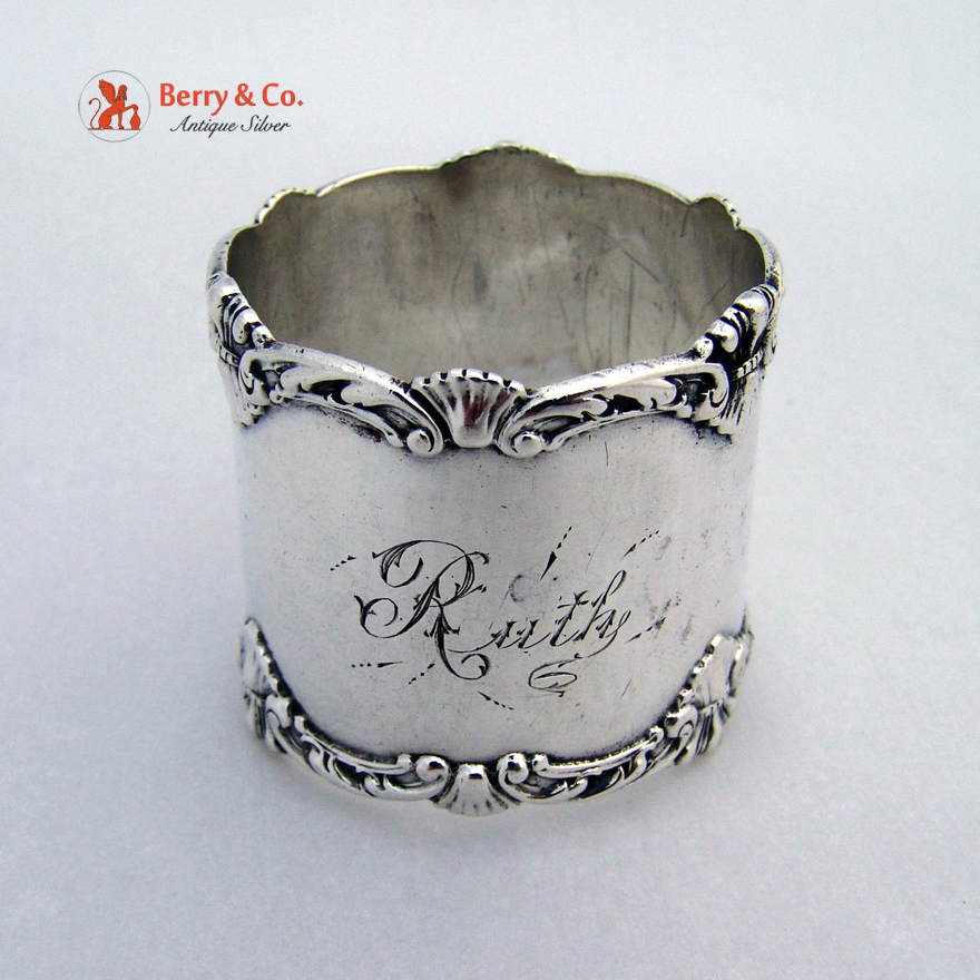 Shell Scroll Napkin Ring Howard Sterling Silver 1898 Ruth