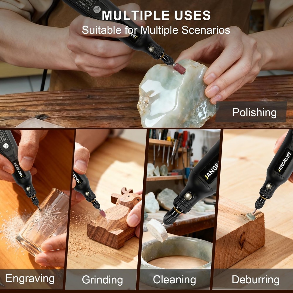 Mini Cordless Rotary Tool Kit, 5-speed Multi-purpose Engraving Tool, with LED...