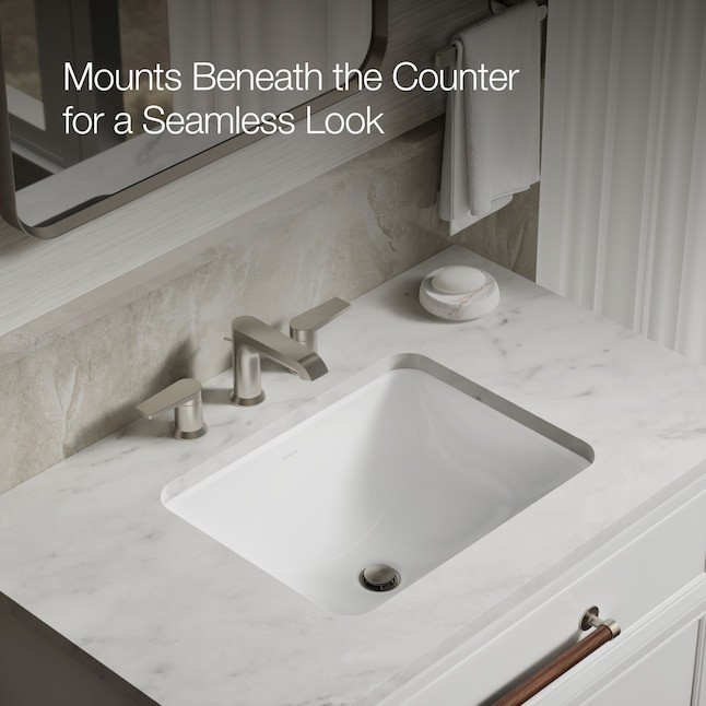KOHLER Caxton Vitreous China 20.25-in Undermount Rectangular Transitional White