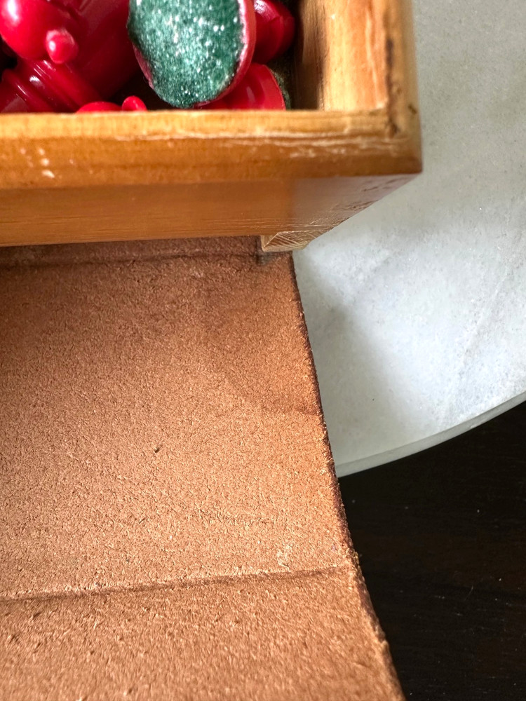 USS Thomason Chess/Checkers Set Folding Board Game Leather Tooled DS30