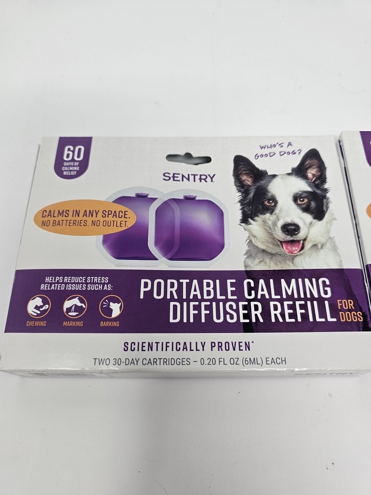 SENTRY Portable Pheromone Calming Diffuser Refill for Dogs 2 Boxes 120 Day Total