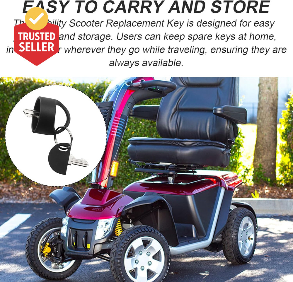 For Pride Mobility Scooter Replacement Key Set, Deluxe Easy Pull Key for Pride G