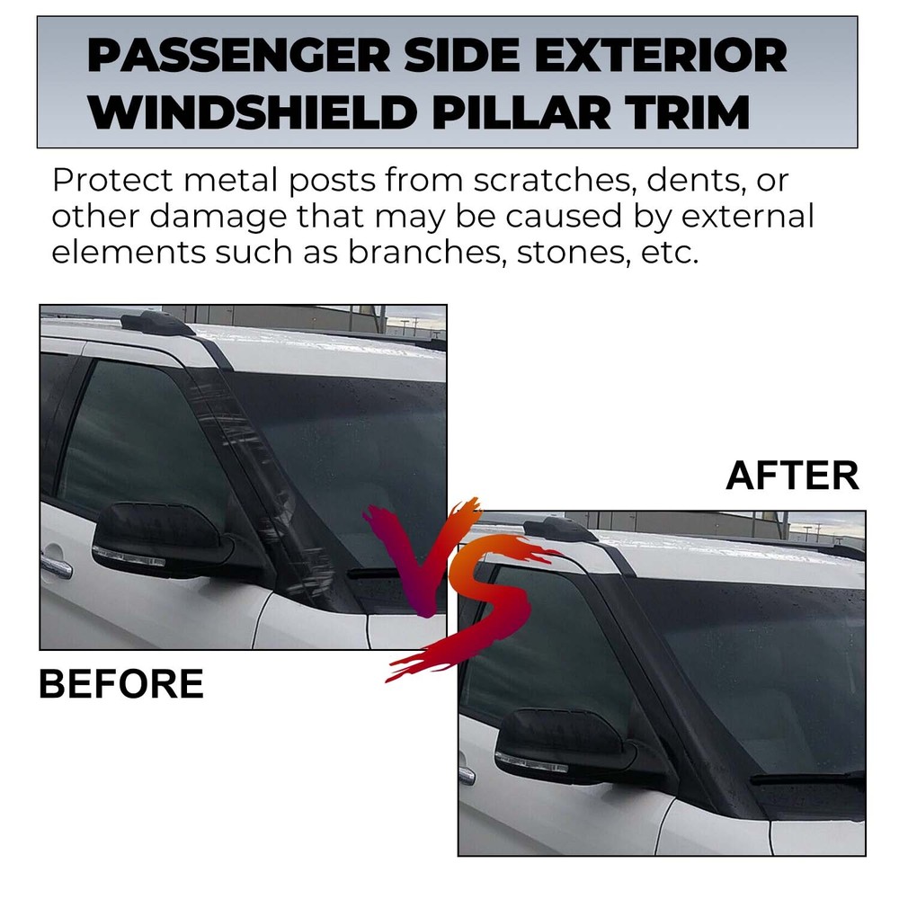 For 2011-19 Ford Explorer Windshield Outer Trim Pillar Molding Seal Right Side