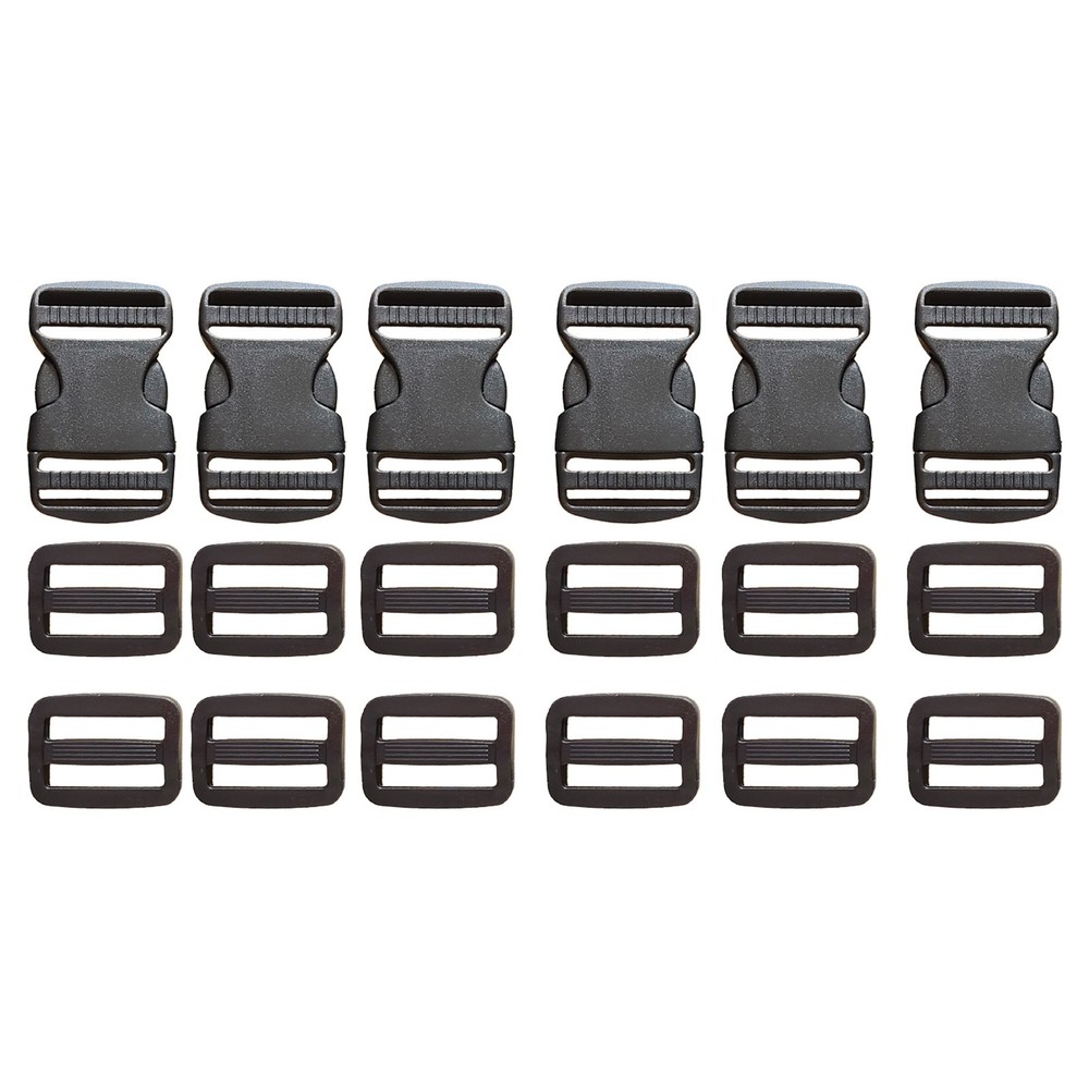 6Set Buckles for Nylon Webbing Straps 1", Quick Side Release Plastic Buckles Cli
