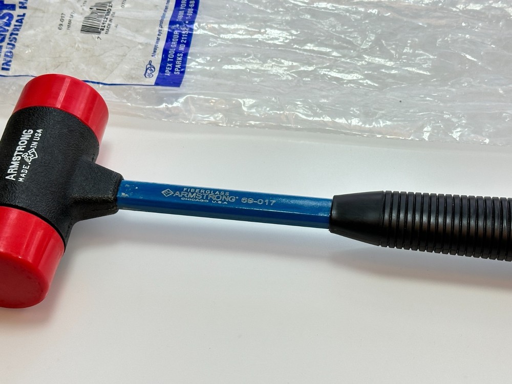 NOS Armstrong Tools USA 2" Soft Face Interchangeable Hammer, Red Medium Tips