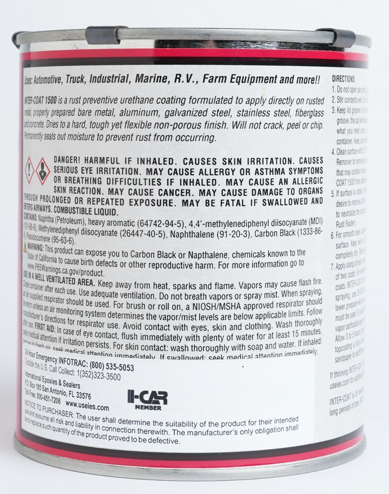 RUST PREVENTATIVE PERMANENT URETHANE COATING, GRAY - 1 QT.