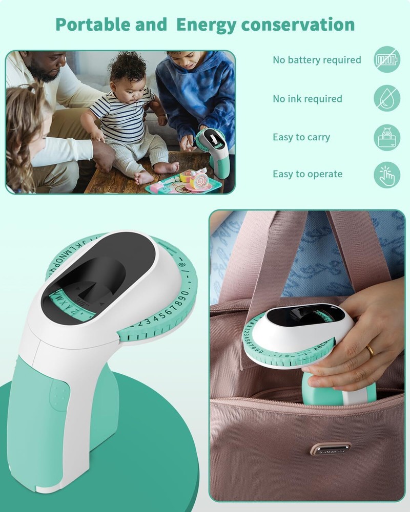 Phomemo Embossing Label Maker with 6PK Label Tapes 9mm E975 Junior Embosser