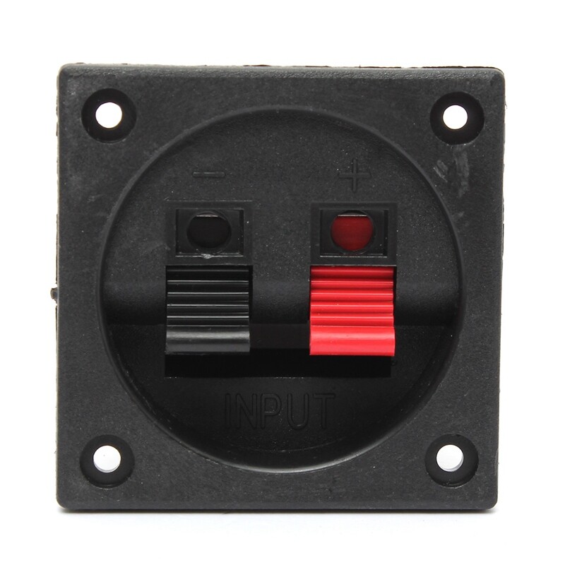 2PCS Subwoofer 2Wire Way Square Speaker Box Sub Push Spring Terminal Connector