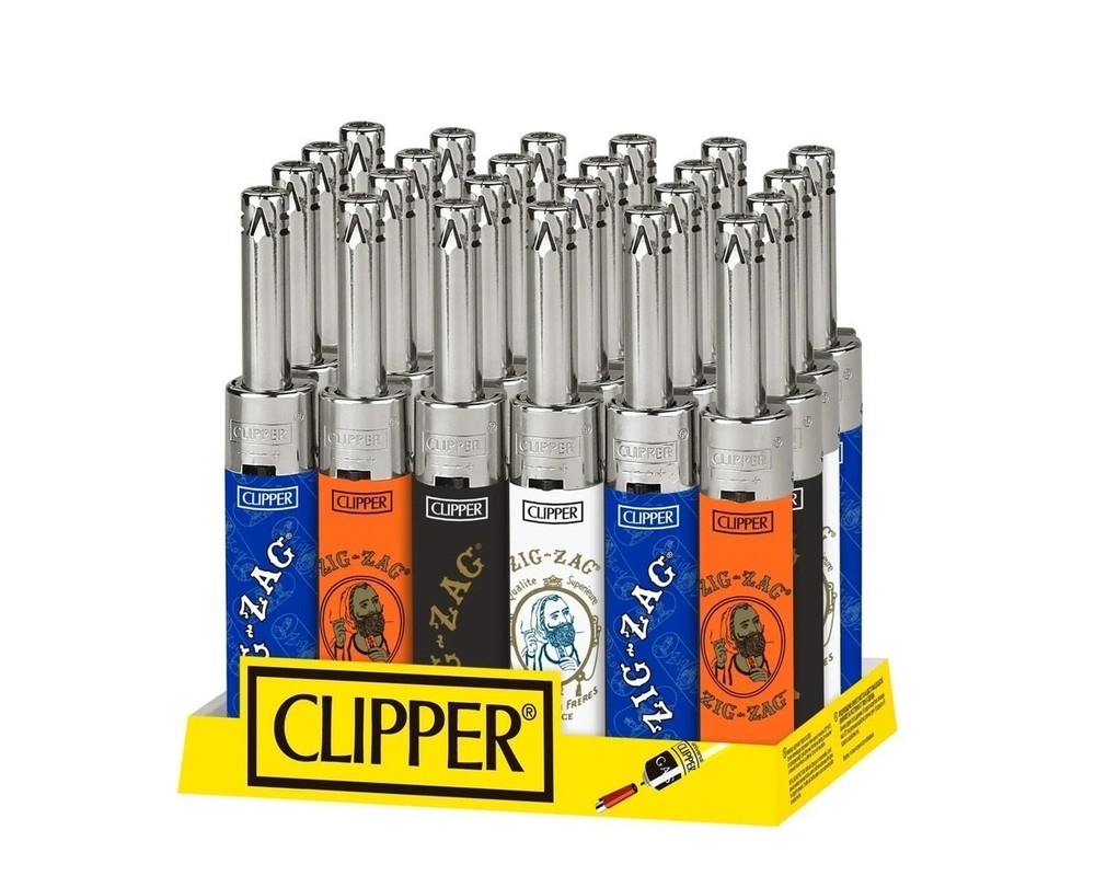 Clipper Zig-Zag Safe Clipper Mini Tube Refillable Lighters Assorted Colors