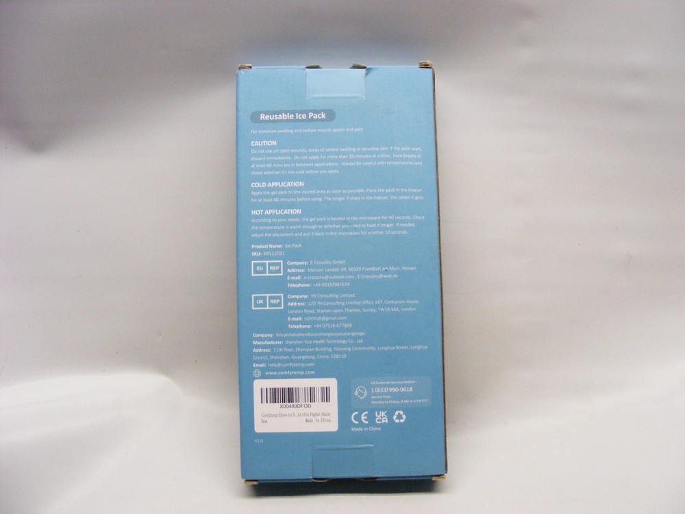 Comfytemp Ice Pack for Elbows Black Size Small