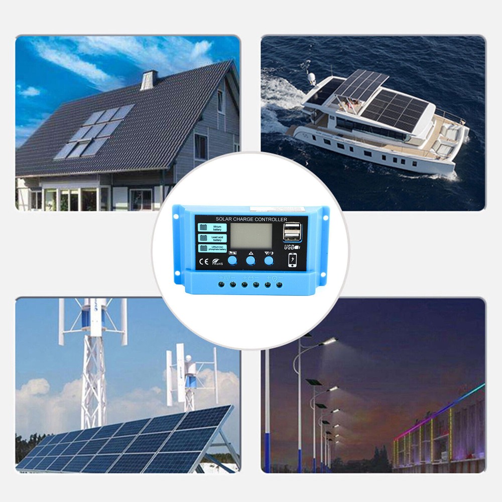 10A PWM Solar Charge Controller 12V 24V Regulator For 200W 300W Solar Panel RL