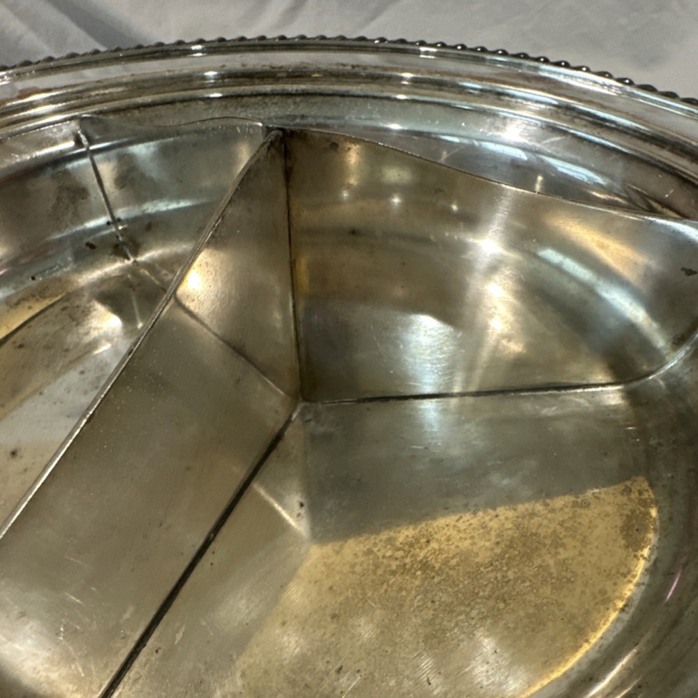 EPC Silverplate Divided Bowl with EPC Hallmark, Vintage Tableware