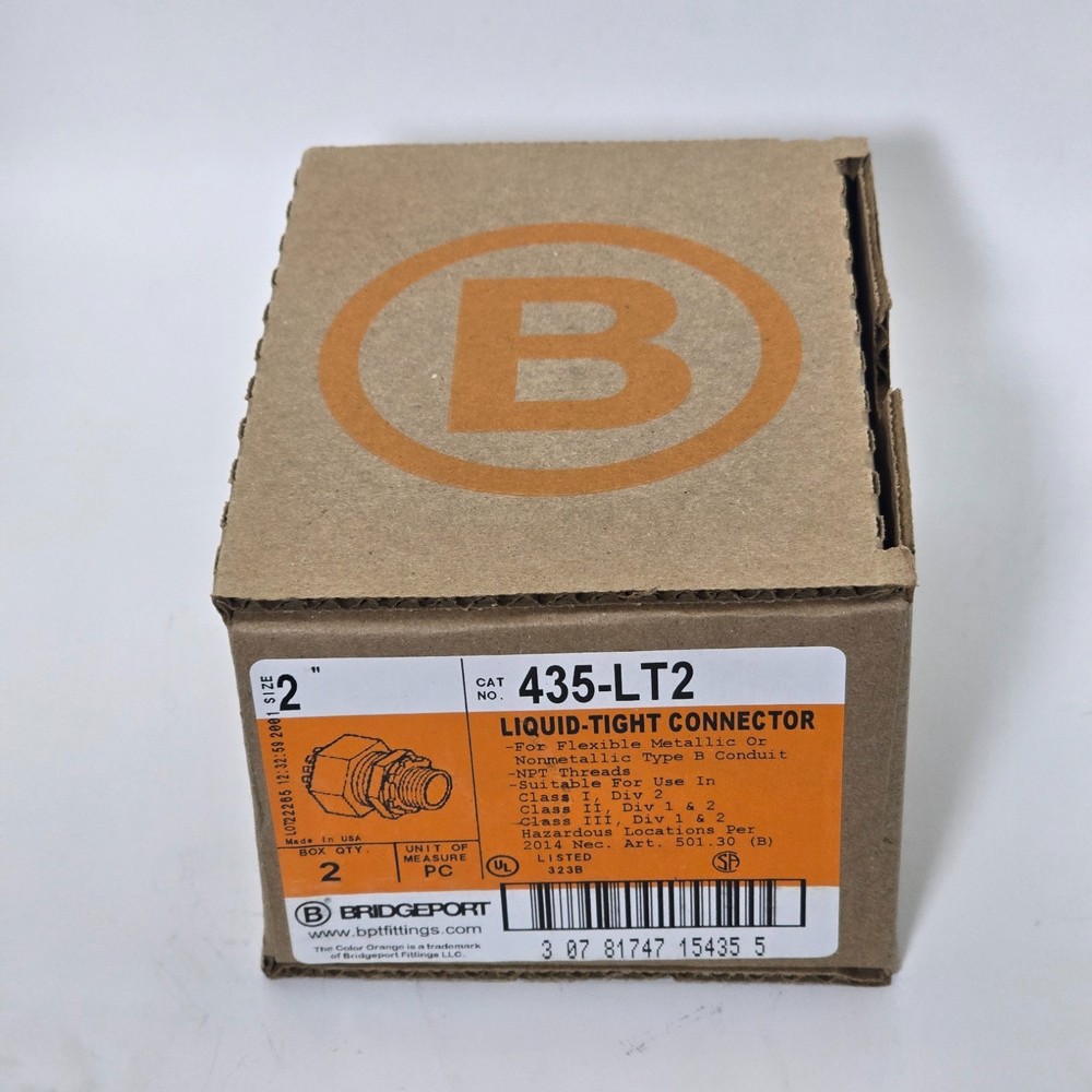 Bridgeport 435-LT2 2" Liquid-Tight Connector 2 Pack