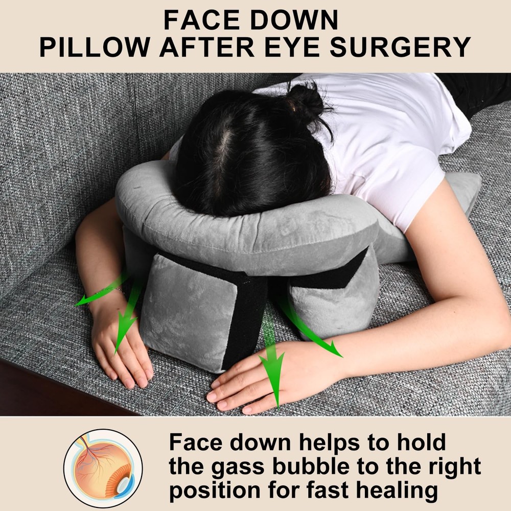 Face Down Pillow Massage Headrest for Bed, Face Down for Sleeping, Vitrectomy...