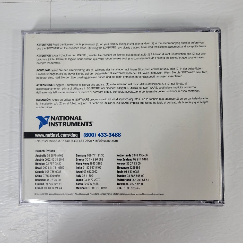 NI-DAQ Data Acquisition Driver Software Disks 1 and 2 for Windows 2000/NT/9x