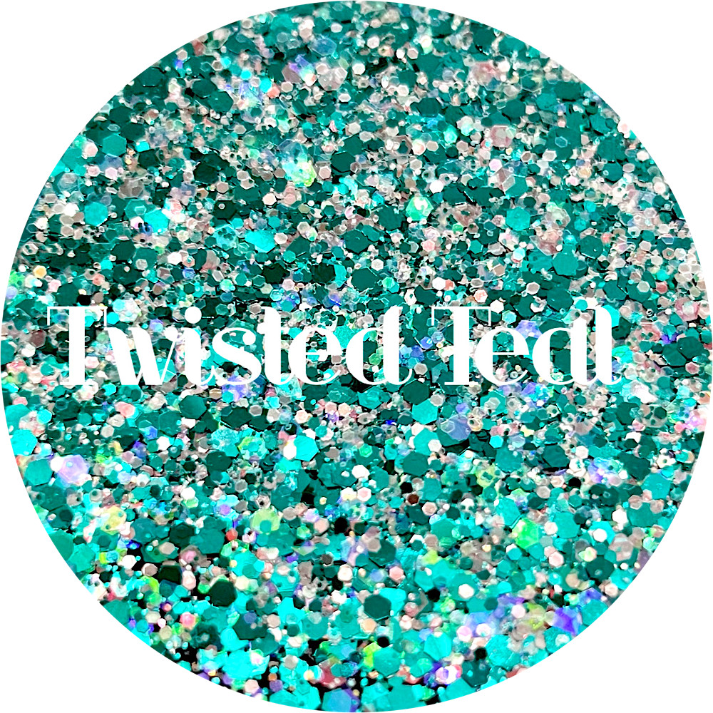 Premium Polyester Glitter - Teal Silver Chunky Mix