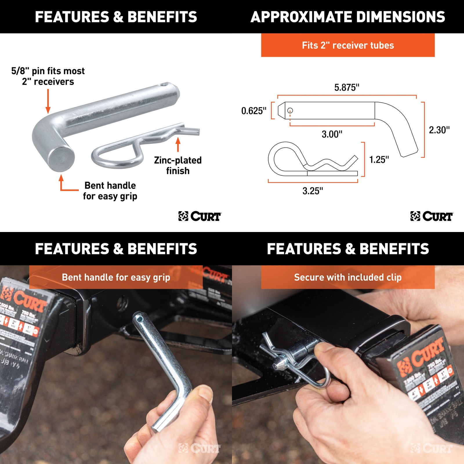 Trailer Hitch w/ Folding Cargo Basket Carrier CURT Class 3 2in Receiver - 13581