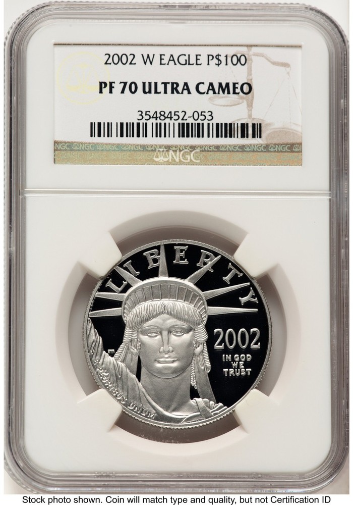 2002-W Proof Platinum Eagle 1 oz Brown Label NGC PF70