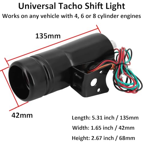 Tacho Gauge Shift Light Car Adjustable Tachometer Shift Alarm Light Red Light