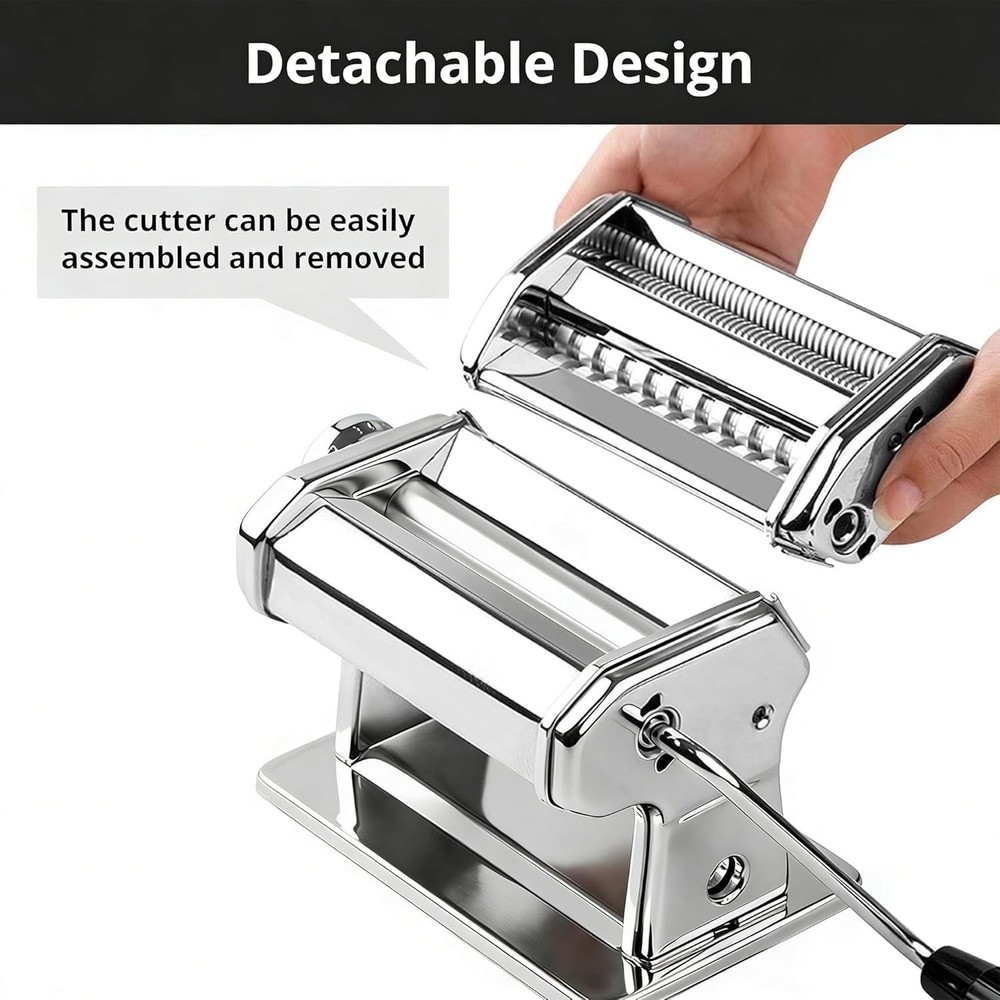 Stainless Steel Pasta Machine Manual Roller Pasta Maker with 9 Thickness Setting