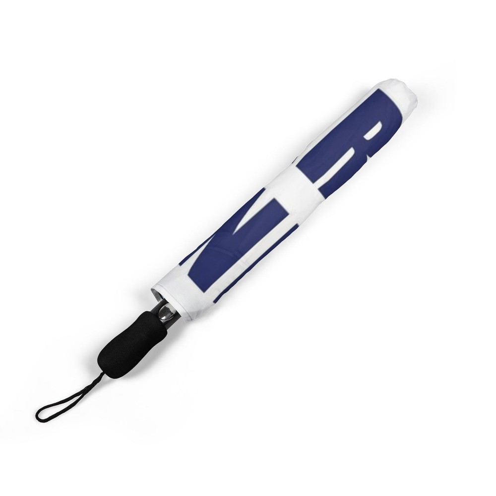 Protected By Security System Foldable Umbrella | Blue Warning Sign