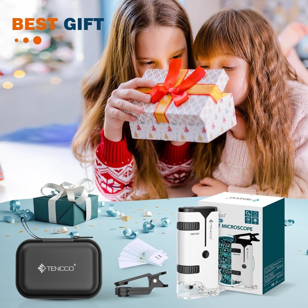 100X-250X Mini Pocket Microscope for Kids Adults, Protable Handheld Microscope